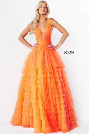 Jovani 07264 Orange prom dresses images.