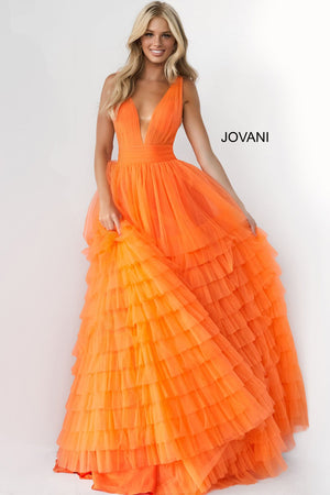 Jovani 07264 Orange prom dresses images.