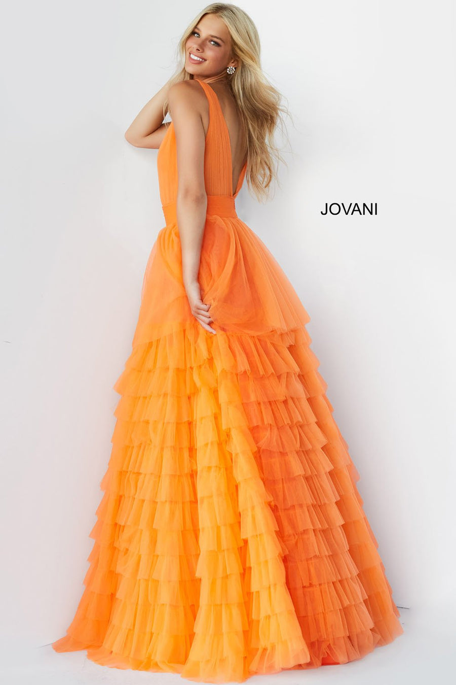 Jovani 07264 prom dress images.  Jovani style 07264 is available in these colors: Orange, Blush, Lilac, White .