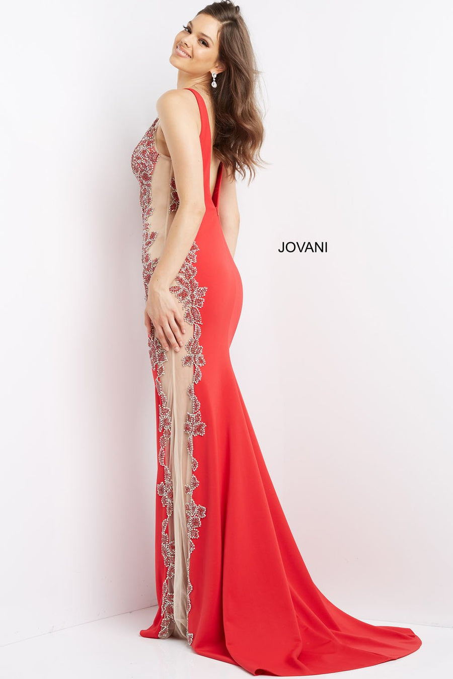 Jovani 07275 prom dress images.  Jovani style 07275 is available in these colors: Red, Black, Royal, Perriwinkle.