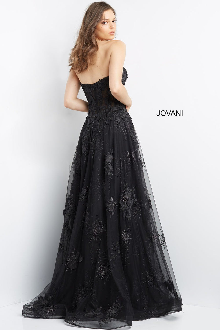 Jovani 07304 prom dress images.  Jovani style 07304 is available in these colors: Black, Ivory, Burgundy.