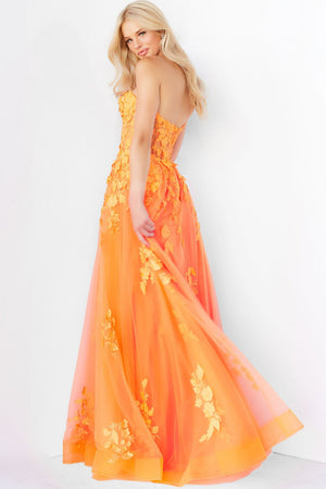 Jovani 07901 Orange prom dresses images.