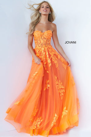 Jovani 07901 Orange prom dresses images.