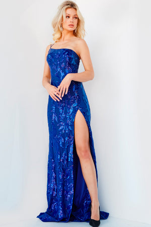 Jovani 07913 Royal prom dress images.  Jovani style 07913 is available in these colors: Royal, Hot Pink, Light Blue, Orange, Pink, Turquoise, Yellow.