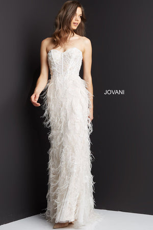 Jovani 07914 prom dress images.  Jovani style 07914 is available in these colors: Off White, Black Nude, Light Blue.