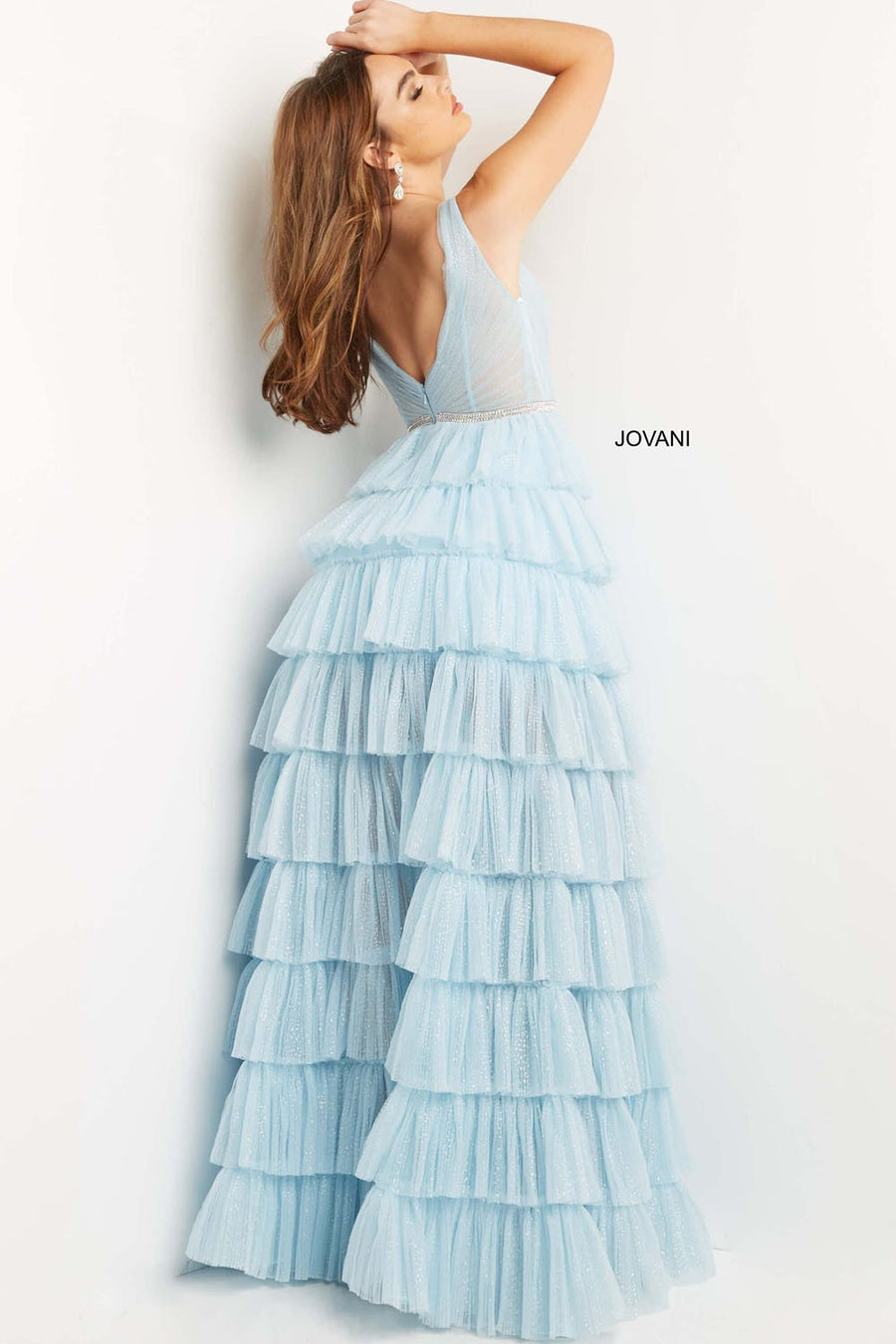 Jovani 07998 prom dress images.  Jovani style 07998 is available in these colors: Sky Blue, Light Pink, White.
