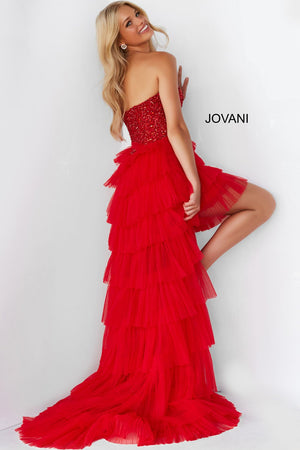 Jovani 08100 Red prom dresses images.