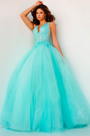 Jovani 08572 Mint prom dress images.  Jovani style 08572 is available in these colors: Lilac, Mint, Navy.