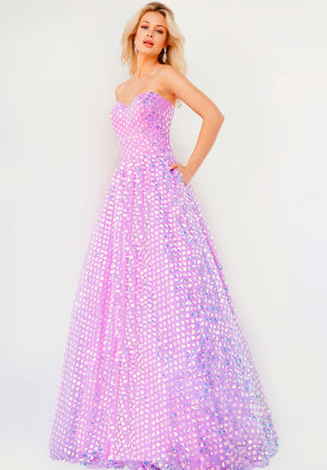 Jovani 08605 Lilac prom dress images.  Jovani style 08605 is available in these colors: Lilac, White.
