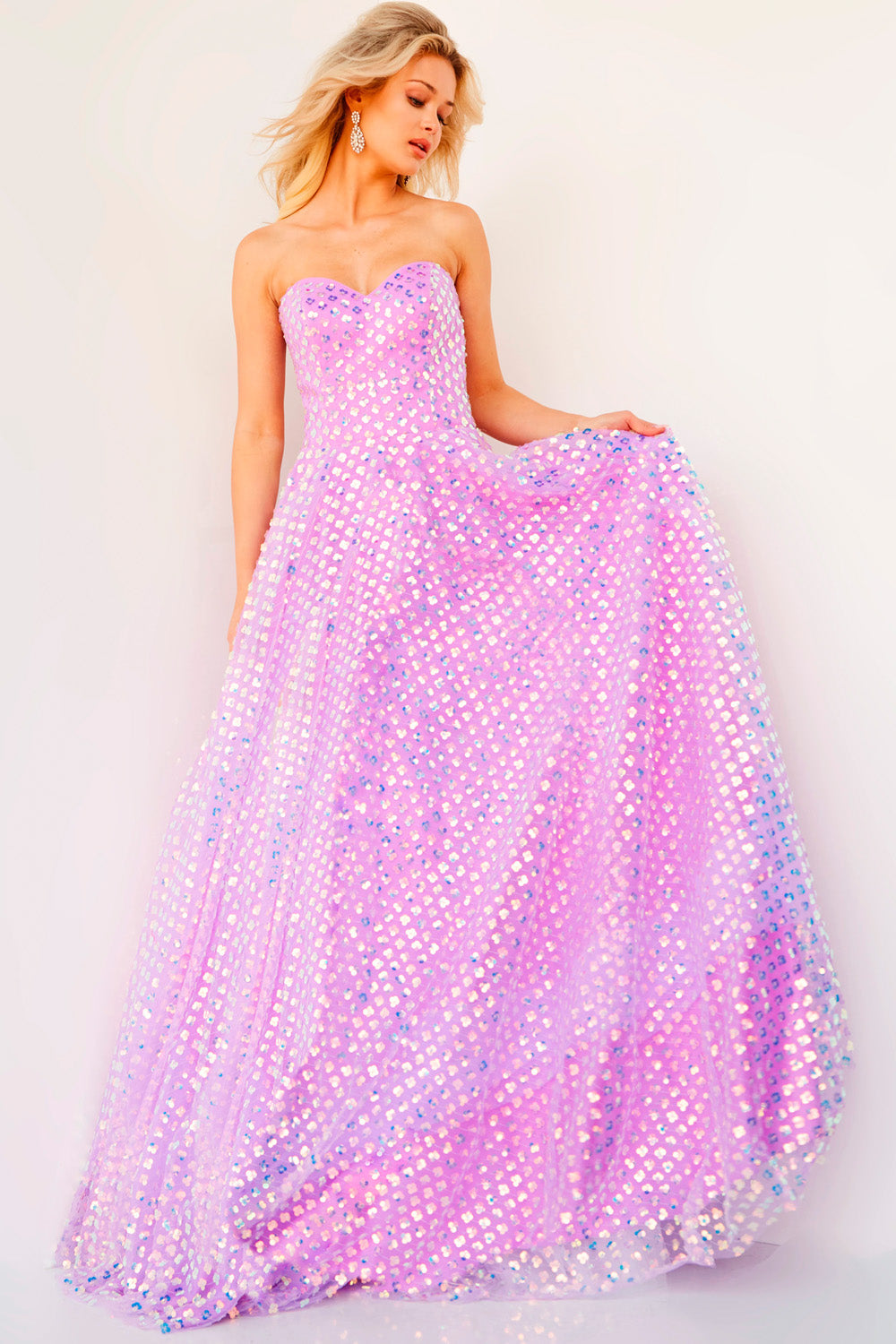 Jovani 08605 Lilac prom dress images.  Jovani style 08605 is available in these colors: Lilac, White.