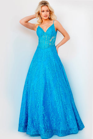 Jovani 09016 Royal prom dress images.  Jovani style 09016 is available in these colors: Black, Fuchsia, Royal, Turquoise.