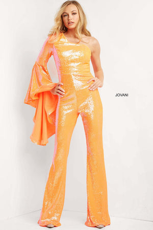 Jovani 09112 prom dress images.  Jovani style 09112 is available in these colors: Irredescent Orange, Irredescent Fuchsia, Irredescent Royal.