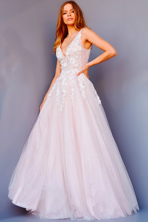 Jovani 09321 Blush prom dress images.  Jovani style 09321 is available in these colors: Blush, Light Blue.