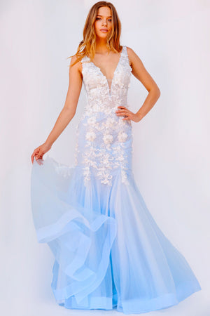Jovani 09322 Light Blue prom dress images.  Jovani style 09322 is available in these colors: Light Blue, Blush.