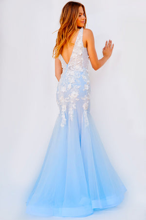 Jovani 09322 Light Blue prom dress images.  Jovani style 09322 is available in these colors: Light Blue, Blush.