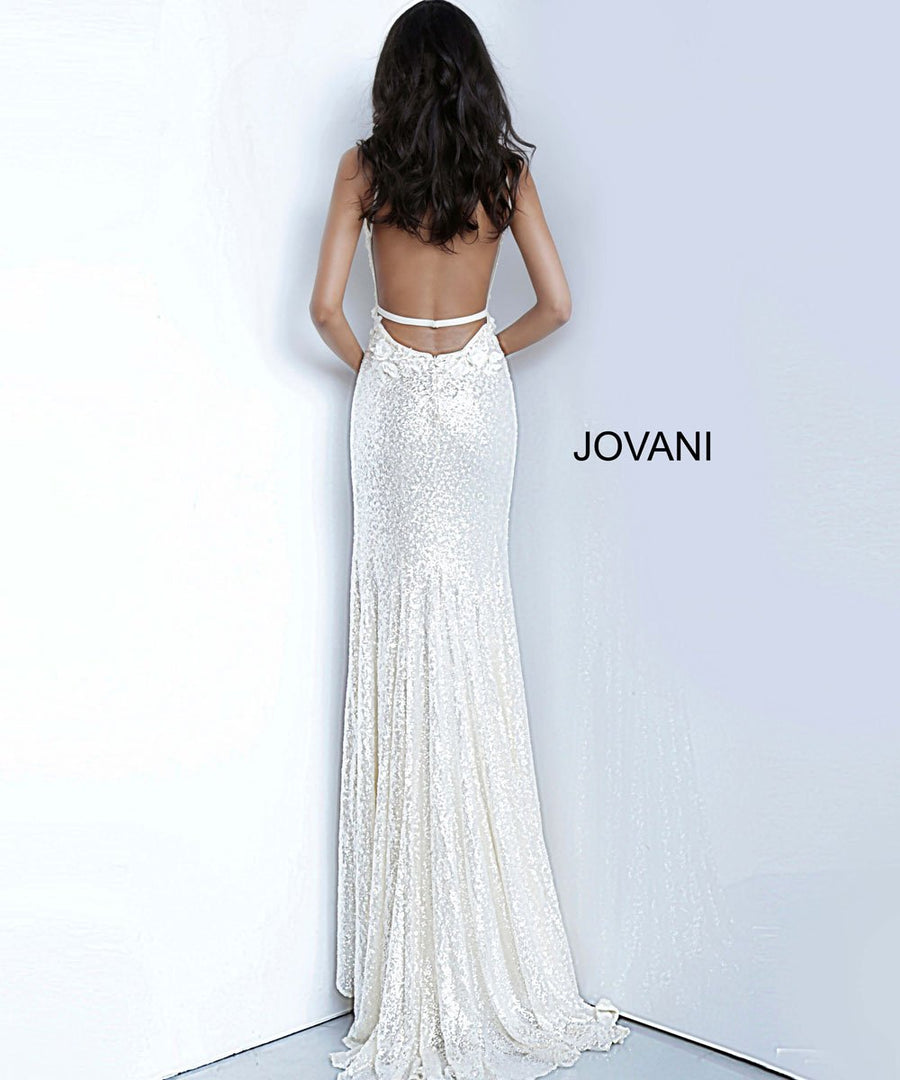 Jovani 1012 prom dress images.  Jovani 1012 is available in these colors: Cream, Light Blue, Rose Gold.