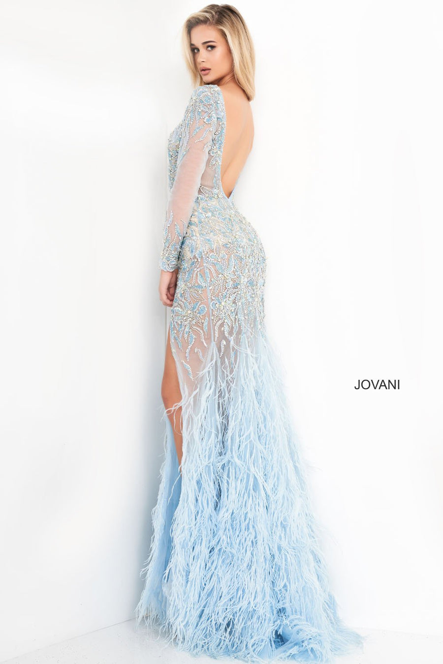 Jovani 37580 prom dress images.  Jovani 37580 is available in these colors: Black, Light Blue.