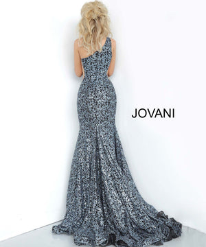 Jovani 3927 prom dress images.  Jovani 3927 is available in these colors: Black, Black Blue, Peacock, Red.