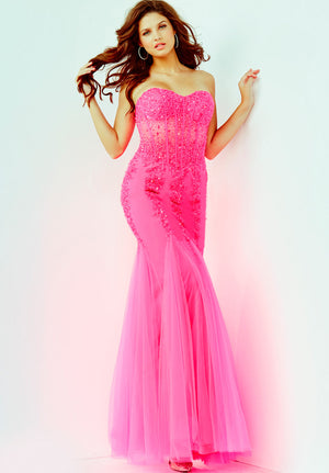 Jovani 5908 Neon Pink prom dress images.  Jovani style 5908 is available in these colors: Black Black, Blush, Burgundy Burgundy, Cappuccino, Champagne Blush, Cloudblue, Dusty Rose, Emerald Emerald, Hot Pink Silver, Lilac Silver, Mauve Mauve, Navy Navy, Neon Pink, Neon Orange, Nude Silver, Red Red, Silver Silver, Smoke Smoke, White Gold Silver, Yellow.