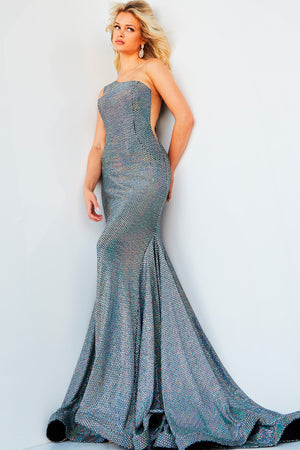 Jovani 60336 Silver prom dress images.  Jovani style 60336 is available in these colors: Black, Silver.