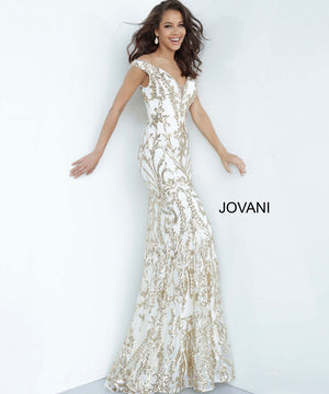 Jovani 63349 prom dress images.  Jovani 63349 is available in these colors: Black Gold, Black Green, Black Red, Black Royal, Black Silver, Navy Navy, White Gold.