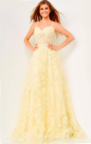 Jovani JVN06474  prom dress images.  Jovani style JVN06474 is available in these colors: Light Yellow, Light Blue, Lilac, Mauve.