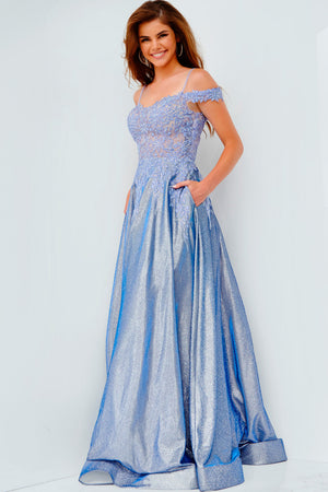 Jovani JVN06503  prom dress images.  Jovani style JVN06503 is available in these colors: Light Blue, Hot Pink, Periwinkle.