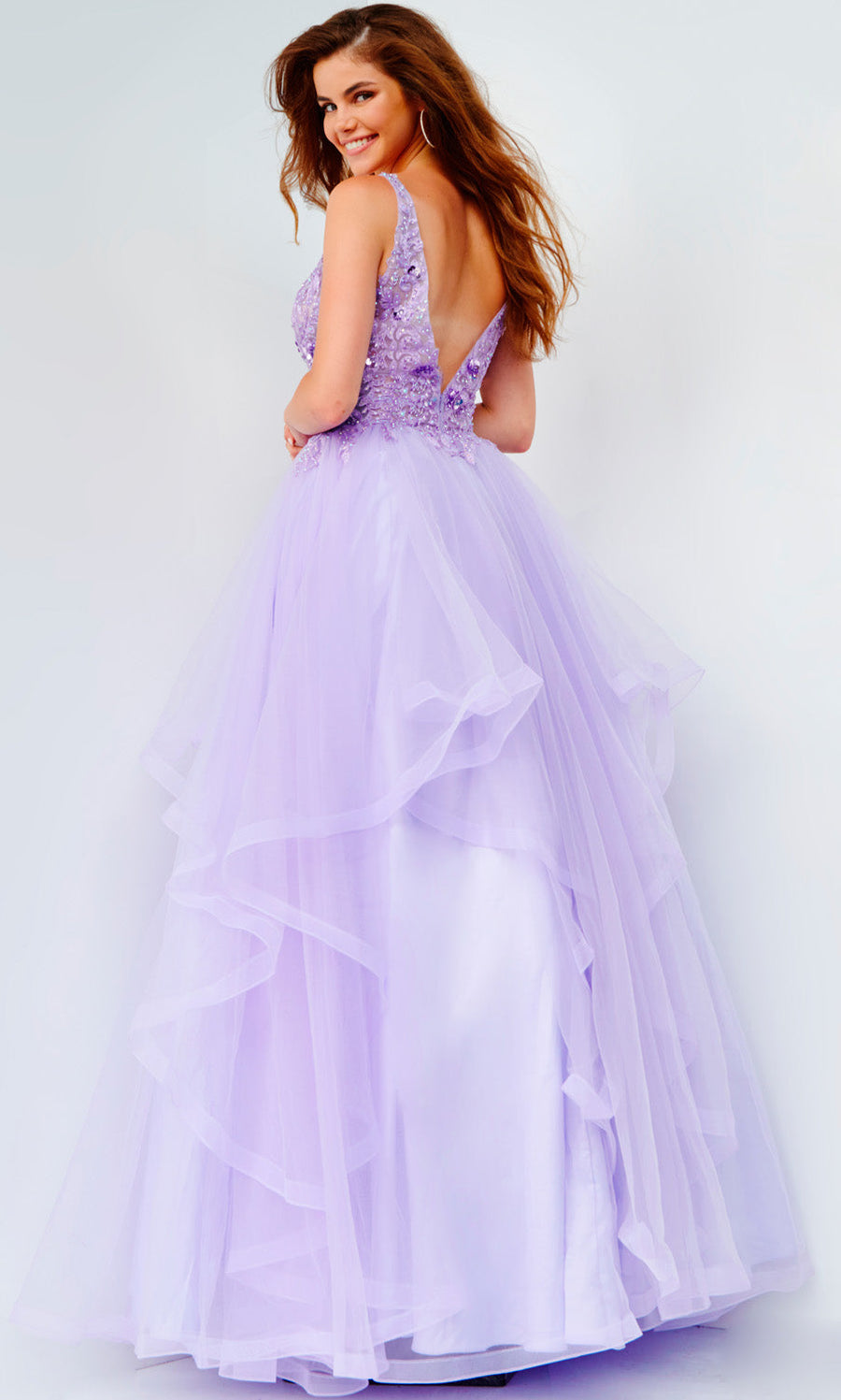 Jovani JVN06743  prom dress images.  Jovani style JVN06743 is available in these colors: Lilac, Sky Blue.
