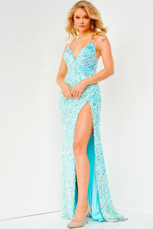 Jovani JVN07590  prom dress images.  Jovani style JVN07590 is available in these colors: Light Blue, Pink.