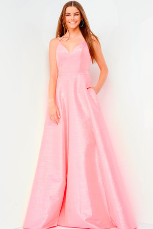 Jovani JVN08156  prom dress images.  Jovani style JVN08156 is available in these colors: Hot Pink, Coral, Green.