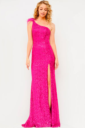 Jovani JVN08175  prom dress images.  Jovani style JVN08175 is available in these colors: Fuchsia, Smoke.