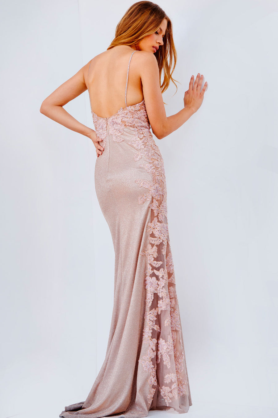 Jovani JVN2205  prom dress images.  Jovani style JVN2205 is available in these colors: Nude, Black, Olive, Periwinkle, Purple, Raspberry, Red, Teal.