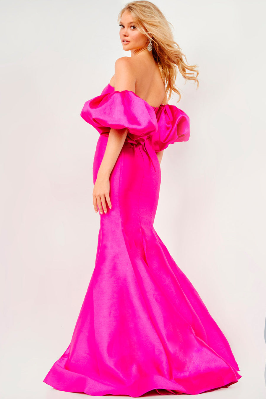 Jovani JVN22830  prom dress images.  Jovani style JVN22830 is available in these colors: Fuchsia, Black, Royal, White.