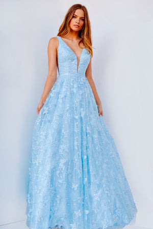 Jovani JVN24182  prom dress images.  Jovani style JVN24182 is available in these colors: Light Blue, Blush.