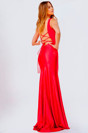 Jovani JVN24198  prom dress images.  Jovani style JVN24198 is available in these colors: Red, Emerald.
