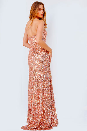 Jovani JVN24201  prom dress images.  Jovani style JVN24201 is available in these colors: Copper, Burgundy, Emerald, Royal.