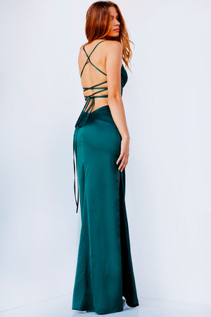 Jovani JVN24334 Hunter prom dress images.  Jovani style JVN24334 is available in these colors: Hunter.