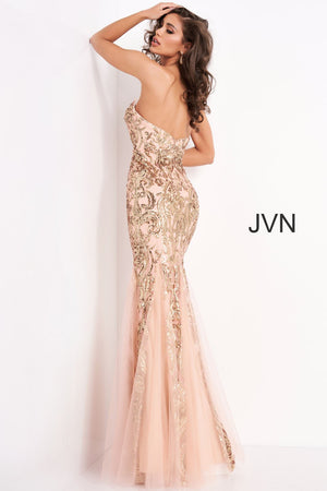 Jovani JVN00954 prom dress images.  Jovani JVN00954 is available in these colors: Black, Rose Gold.