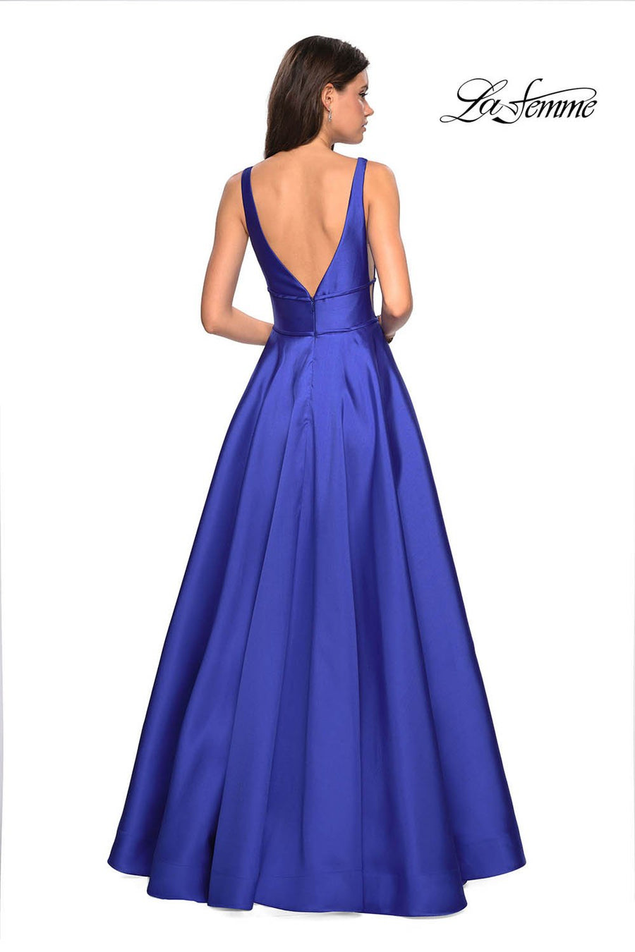 La Femme 26768 prom dress images.  La Femme 26768 is available in these colors: Bright Pink, Emerald, Pale Yellow, Sapphire Blue.