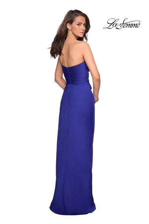 La Femme 26794 prom dress images.  La Femme 26794 is available in these colors: Blush, Burgundy, Sapphire Blue, Silver.