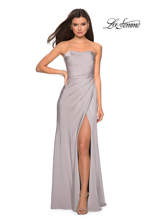 La Femme 26794 prom dress images.  La Femme 26794 is available in these colors: Blush, Burgundy, Sapphire Blue, Silver.