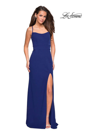 La Femme 26940 prom dress images.  La Femme 26940 is available in these colors: Black, Burgundy, Sapphire Blue, White.