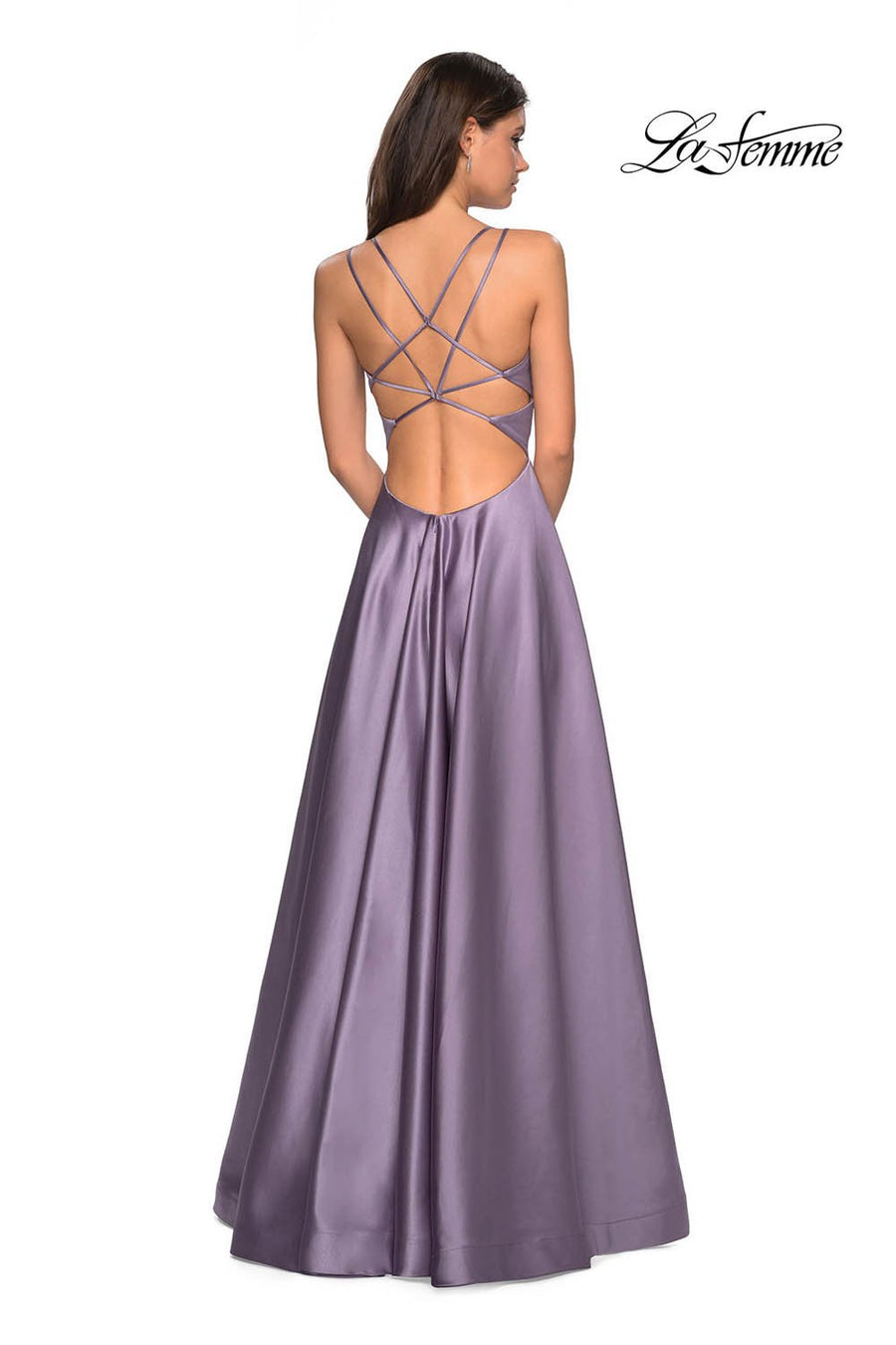 La Femme 26994 prom dress images.  La Femme 26994 is available in these colors: Blush, Dark Berry, Deep Red, Lavender Gray, Navy, Sapphire Blue.