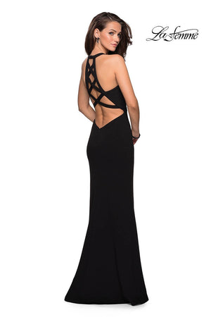 La Femme 26997 prom dress images.  La Femme 26997 is available in these colors: Black, Red, White.
