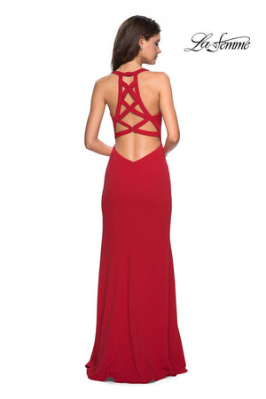 La Femme 26997 prom dress images.  La Femme 26997 is available in these colors: Black, Red, White.