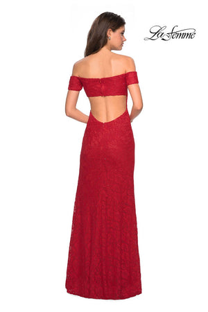 La Femme 26998 prom dress images.  La Femme 26998 is available in these colors: Deep Red, Navy, Periwinkle.