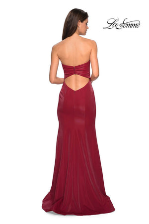 La Femme 26999 prom dress images.  La Femme 26999 is available in these colors: Black, Deep Red, Indigo.