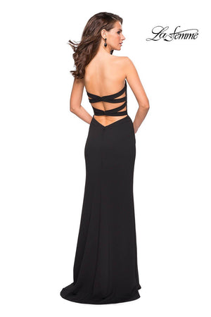 La Femme 27035 prom dress images.  La Femme 27035 is available in these colors: Black, White.