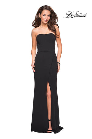 La Femme 27035 prom dress images.  La Femme 27035 is available in these colors: Black, White.