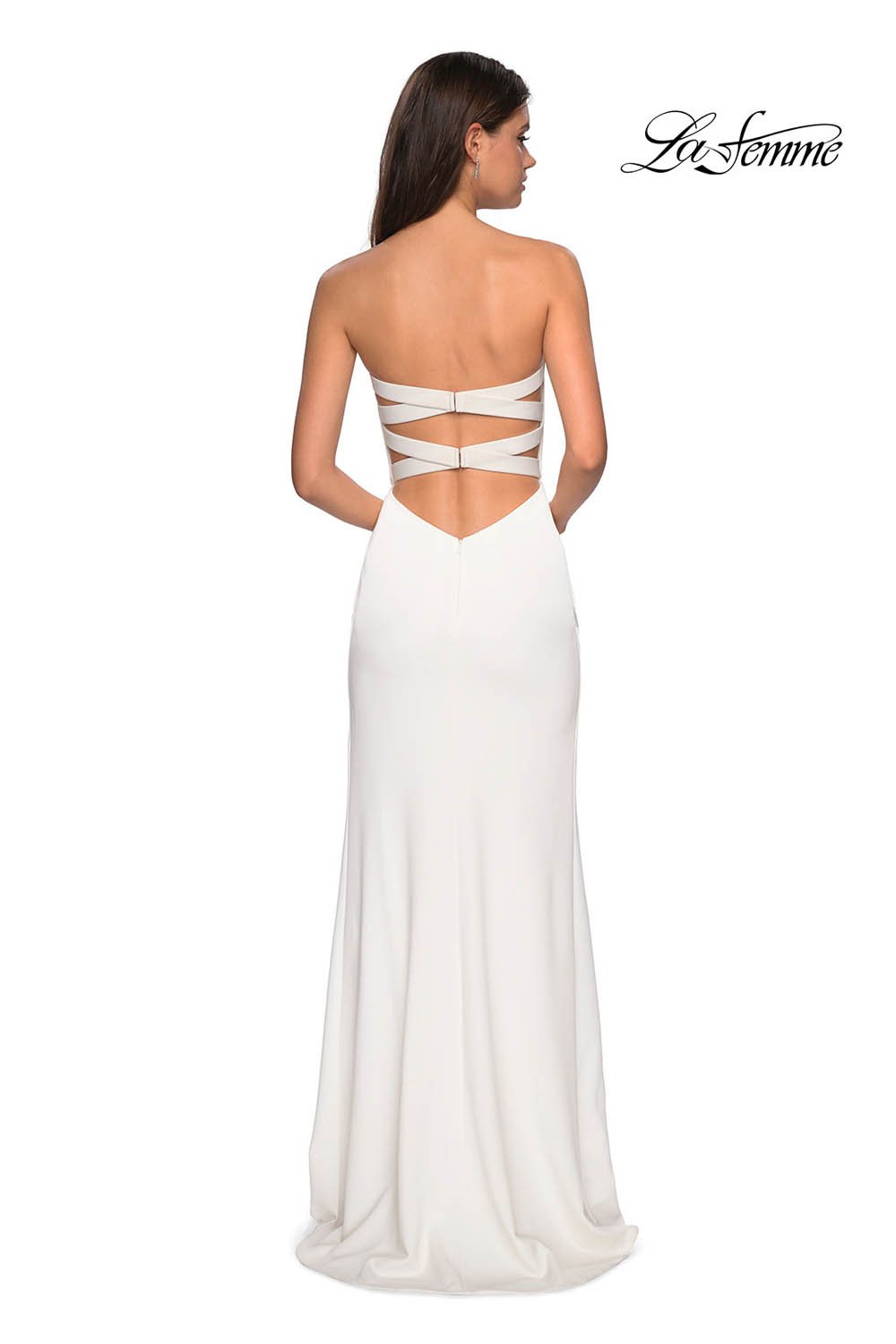La Femme 27035 prom dress images.  La Femme 27035 is available in these colors: Black, White.